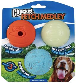 Chuckit Fetch Medley Balls Dog Toy Medium (Size: 9 count (3 x 3 ct))