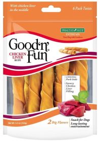 Healthy Hide Good 'n' Fun Stuffed Chicken Liver Twists (Size: 36 count (6 x 6 ct))