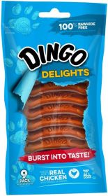 Dingo Delights Rawhide Free Dog Treats with Real Chicken (Size: 144 count (16 x 9 ct))