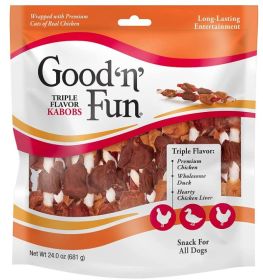 Healthy Hide Good'n' Fun Triple Flavor Kabobs Chicken, Duck and Chicken Liver Dog Treats (Size: 108 count (3 x 36 ct))