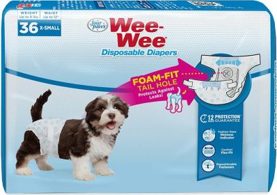 Four Paws Wee Wee Disposable Diapers X-Small (Size: 36 count)