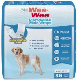 Four Paws Wee Wee Disposable Male Dog Wraps Medium/Large (Size: 108 count (3 x 36 ct))