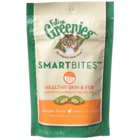 Greenies SmartBites Healthy Skin and Fur Cat Treats Chicken Flavor (Size: 2.1 oz)