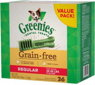 Greenies Grain Free Regular Dental Dog Treat (Size: 36 count)