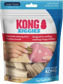 KONG Ziggies Puppy Recipe Teeth Cleaning Dog Chew Large (Size: 8 oz)