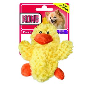 KONG Plush Platy Duck Low Stuffing Squeaker Dog Toy (Size: 1 count)