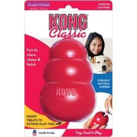 KONG Classic Durable Natural Rubber Chew, Chase, and Fetch Dog Toy (Size: X-Large - 1 count)