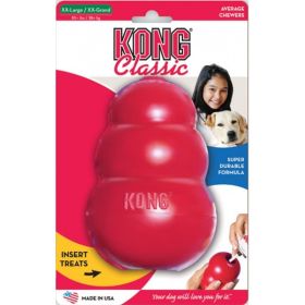 KONG Classic Durable Natural Rubber Chew, Chase, and Fetch Dog Toy (Size: XX-Large - 1 count)