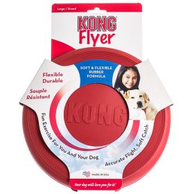 KONG Flyer Disc Soft and Flexible Rubber Dog Toy (Size: Large - 1 count)