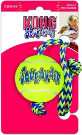 KONG Squeaker Ball with Rope Dog Toy (Size: 3 count)