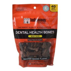 Indigenous Dental Health Mini Bones Smoked Bacon Flavor (Size: 120 count (3 x 40 ct))