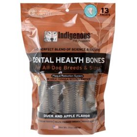 Indigenous Dental Health Bones Duck and Apple Flavor (Size: 13 count)