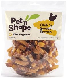 Pet n Shape Chik n Sweet Potato Natural Chicken Dog Treats (Size: 64 oz (4 x 16 oz))
