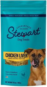 Stewart Chicken Liver Freeze Dried Dog Training Treats (Size: 16 oz)