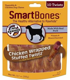 SmartBones Stuffed Twistz Vegetable and Chicken Wrapped Pork Rawhide Free Dog Chew (Size: 30 count (3 x 10 ct))