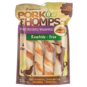 Pork Chomps Premium Sweet Potato Wrapped Porkskin Twists (Size: 20 count (5 x 4 ct))