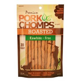 Pork Chomps Premium Pork Chomps Roasted Rawhide-Free Porkskin Twists Small (Size: 80 count (4 x 20 ct))