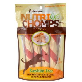 Pork Chomps Premium Nutri Chomps Chicken Wrapped Twists Dog Treat (Size: 24 count (6 x 4 ct))