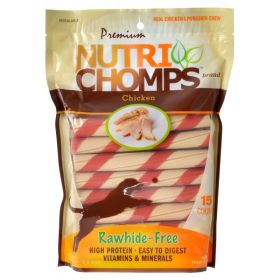 Pork Chomps Premium Nutri Chomps Chicken Wrapped Twists Dog Treat (Size: 45 count (3 x 15 ct))