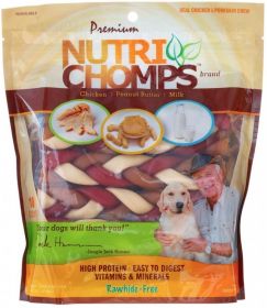 Nutri Chomps Premium Mixed Flavor Braids Dog Chews 6 Inch (Size: 30 count (3 x 10 ct))