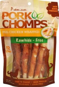 Pork Chomps Premium Real Chicken Wrapped Twists Mini (Size: 72 count (6 x 12 ct))
