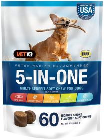 Sergeants VetIQ 5-in-One Multi-Benefit Soft Chews for Dogs (Size: 240 count (4 x 60 ct))