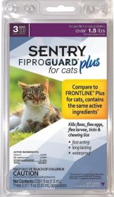 Sentry FiproGuard Plus Flea and Tick Control for Cats and Kittens (Size: 3 count)