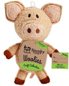 Spunky Pup Woolies Pig Dog Toy (Size: 1 count)