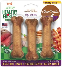 Nylabone Healthy Edibles Chews Variety Pack Regular (Size: 9 count (3 x 3 ct))