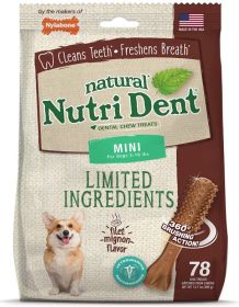 Nylabone Natural Nutri Dent Filet Mignon Limited Ingredients Mini Dog Chews (Size: 234 count (3 x 78 ct))