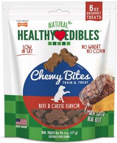 Nylabone Natural Healthy Edibles Beef and Cheese Chewy Bites Dog Treats (Size: 36 oz (6 x 6 oz))
