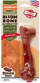 Nylabone Power Chew Bison Bone Alternative Dog Chew Toy Beef Flavor (Size: 1 count)