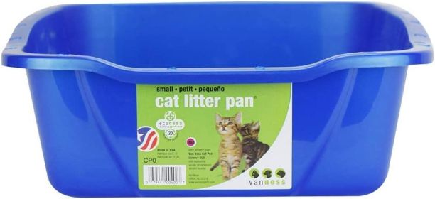 Van Ness Cat Litter Pan with Dip in Front Assorted Colors (Size: Small - 1 count)