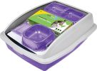 Van Ness Cat Starter Kit with Litter Pan, Cat Pan Liners, Litter Scoop, Food and Water Bowls Assorted Colors